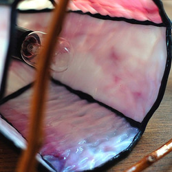 ステンドグラス・小枝のやぐらランプ(ピンク) 534 2枚目の画像