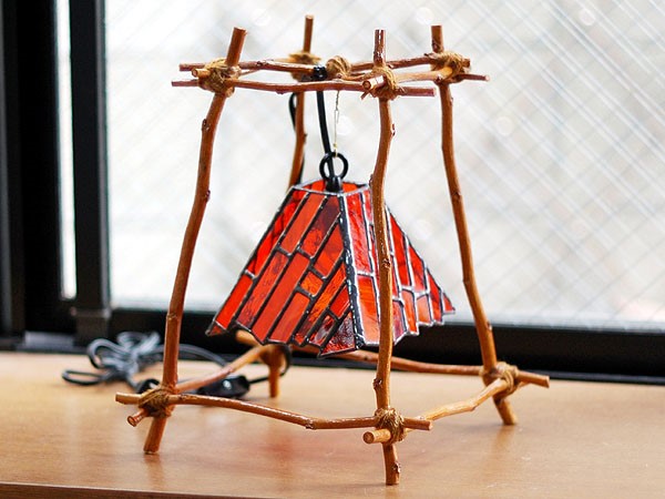 ステンドグラス・小枝のやぐらランプ(オレンジ) 533 11,353円