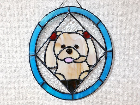 ステンドグラス・犬パネル(シーズー) 322 1枚目の画像