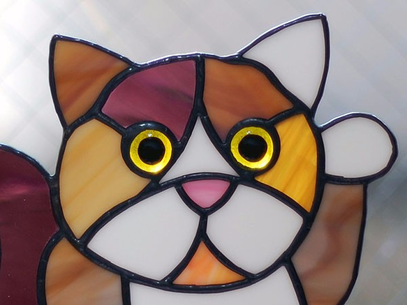 ステンドグラス・まねき猫トレー(大) 576 4枚目の画像