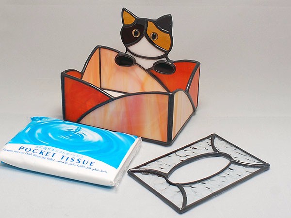 ステンドグラス・猫ポケットティッシュケース(Ａタイプ) 583 4,852円