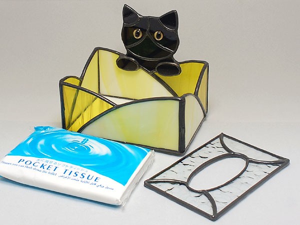 ステンドグラス・猫ポケットティッシュケース(Ａタイプ) 584