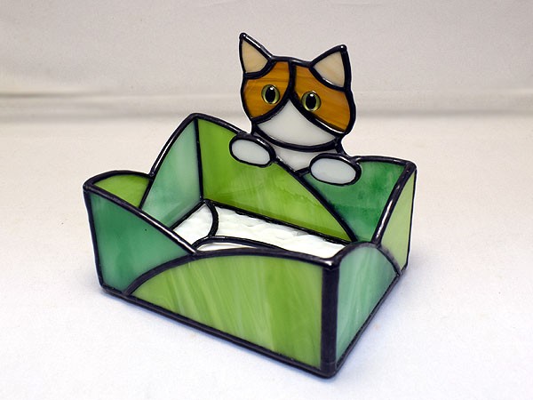 ステンドグラス・猫ポケットティッシュケース(Ａタイプ) 478