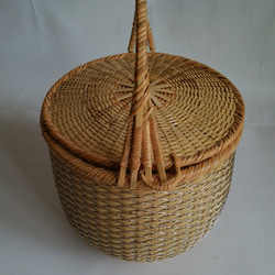 竹 竹工芸 竹編み かごバッグ ジェーンバーキン風 3枚目の画像