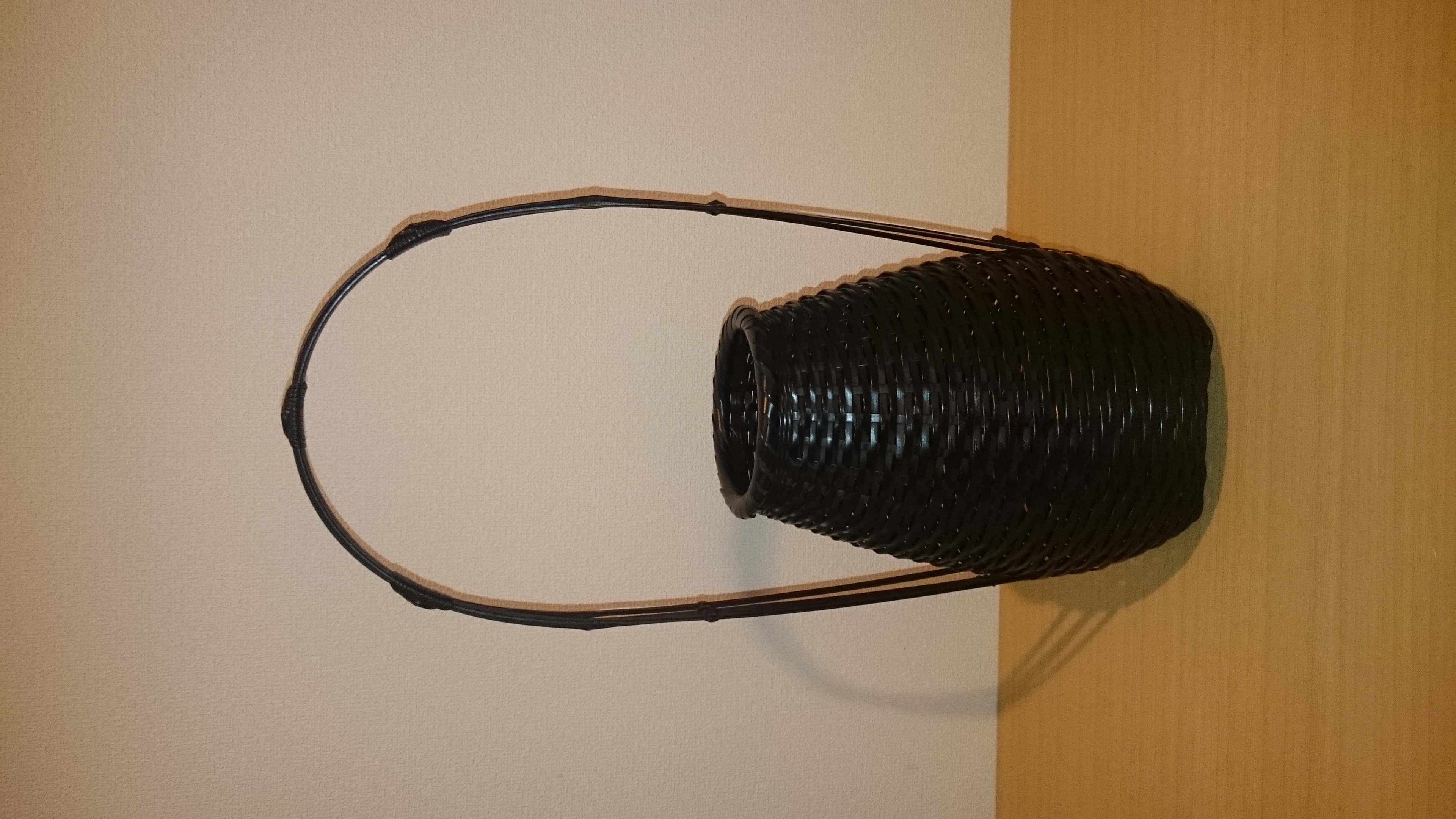 竹 竹工芸 竹編み 長手付き 山路編み籠花入