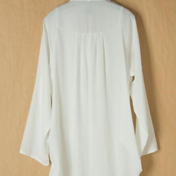 シャツ ワンピース チュニック 長袖 白 ロングシャツ 2枚目の画像
