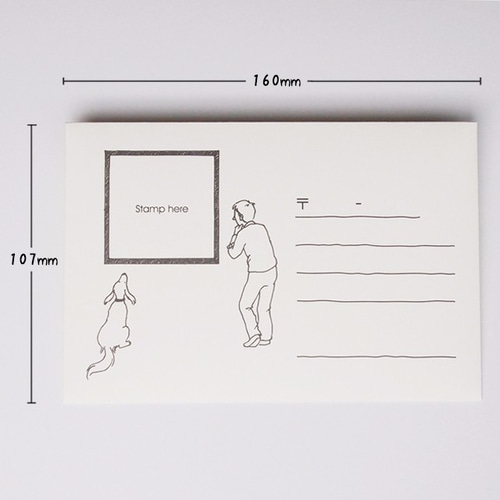 切手と合わせて絵が完成！ 絵封筒5枚セット / 美術館 封筒・便せん