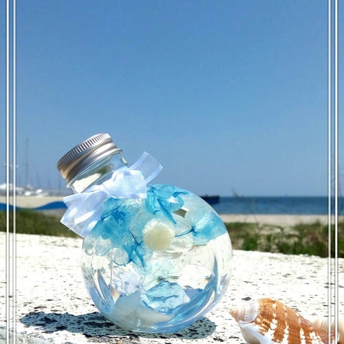 HANDMADE ハーバリウム アイスブルー HANDMADE ハーバリウム アイスブルー