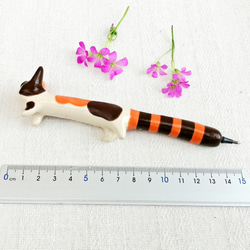 印花布貓原子筆帶筆芯 陶瓷貓 第7張的照片