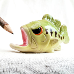Black Bass Penrest Pottery Fish Angler 定制禮物 第7張的照片