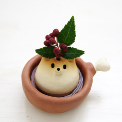 小巧豐滿的 Shiba Wan Hanadate &amp; 肉碗配骨柴犬花瓶 第1張的照片