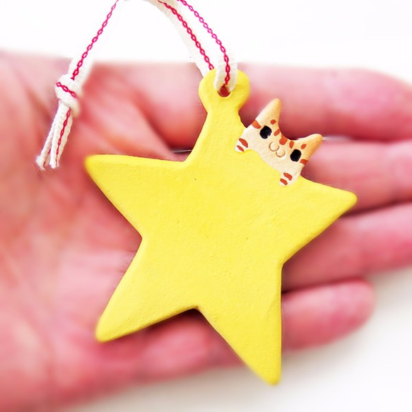 咖啡虎斑貓與聖誕樹星星・聖誕樹掛飾 第5張的照片