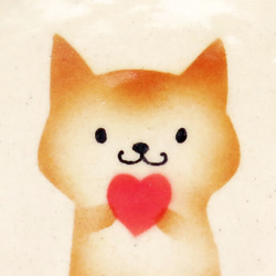 Shibawan插圖，杯子柴犬和花瓣的心臟 第2張的照片