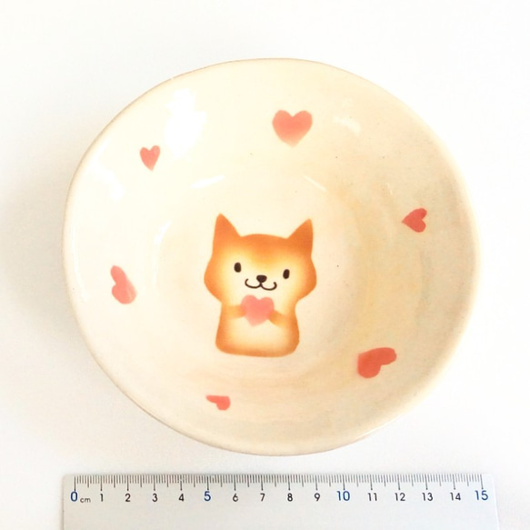 Shiba Inu和心臟平底鍋Shiba Inu插圖＆碗 第4張的照片