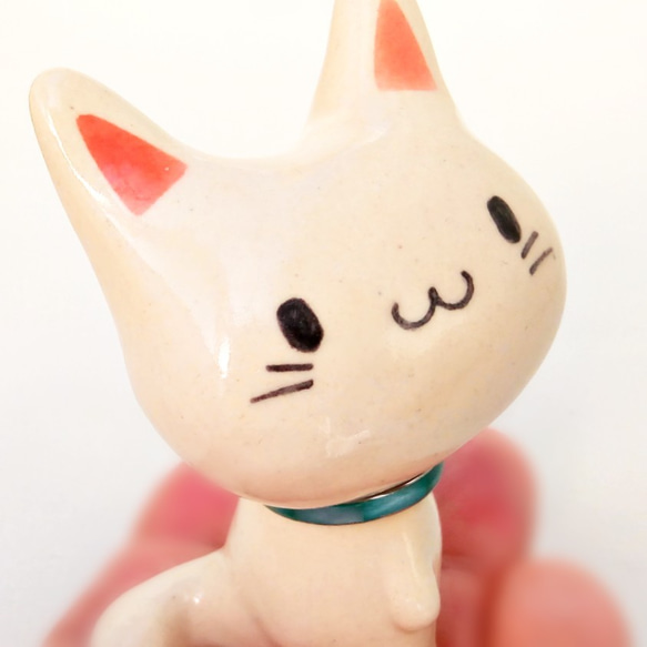白色貓咪戒指架 Cat pottery 送禮佳品！ 第3張的照片