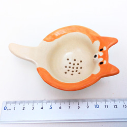 橙色 Shiba Inu 茶濾器 Shiba Inu 陶器濾茶器 第5張的照片