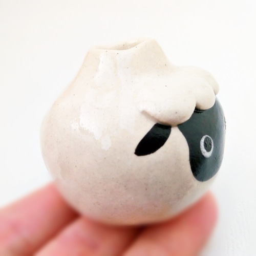 花瓶 小物入れ グリーン 羊 ひつじ 陶器 花瓶 小物入れ グリーン 羊