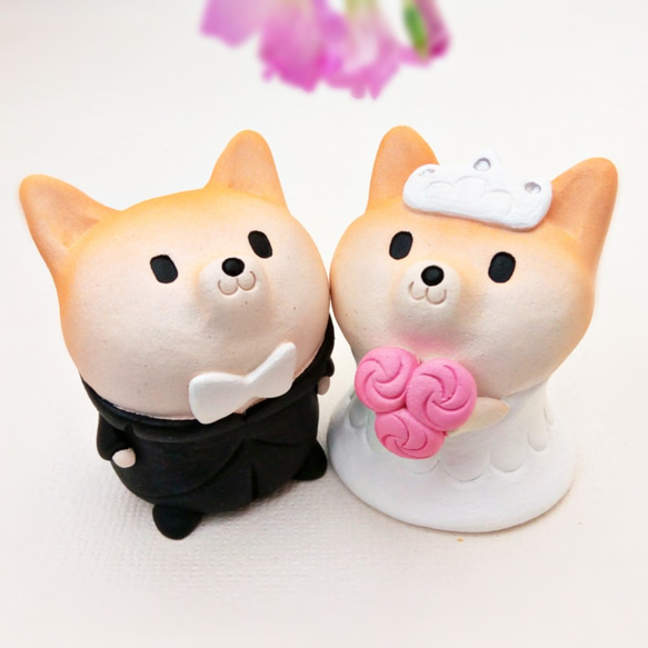 結婚快樂Shibawan 2柴犬公仔 第1張的照片