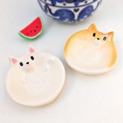 小型白色 Shiba Inu Mamezara 陶器狗 第6張的照片