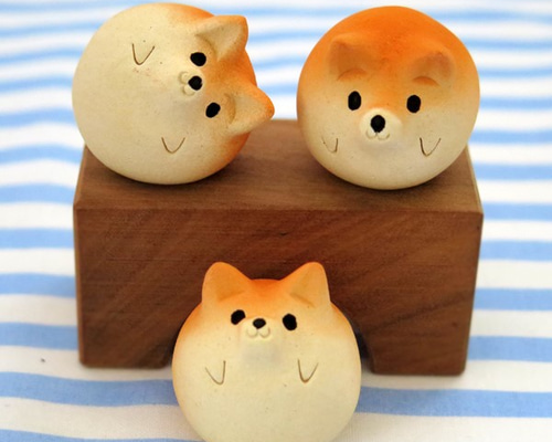 シバ玉ミニ 3点セット 小さな柴犬置物 NEW! その他置物 工房しろ 通販