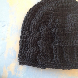 阿蘭鏈黑澳大利亞羊毛100％LL尖帽 第2張的照片