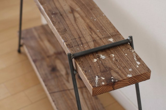 アイアンラック ハンドメイド 足場板 キッチンラック アイアン 古材 足場板ラック | iichi 日々の暮らしを心地よく