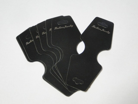10.5*4.3cm・ジュエリーディスプレイカード・ブラック台紙 30枚セット 1枚目の画像