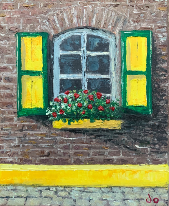 《手描きの油絵作品》窓辺-アマリージョ 1枚目の画像