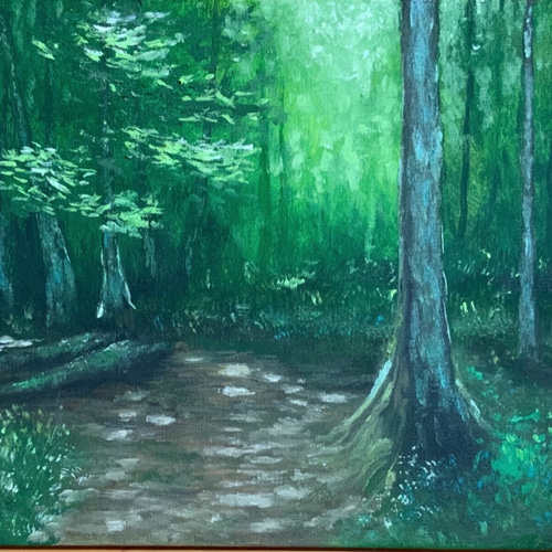 手描きの油絵作品》緑に包まれて 絵画 JO's art gallery 通販