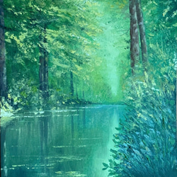 油絵 絵画 【緑の湖】 油絵 絵画 【緑の湖】 | HIROSHI1990