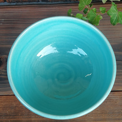 トルコブルー　茶碗(大きめ） 3枚目の画像