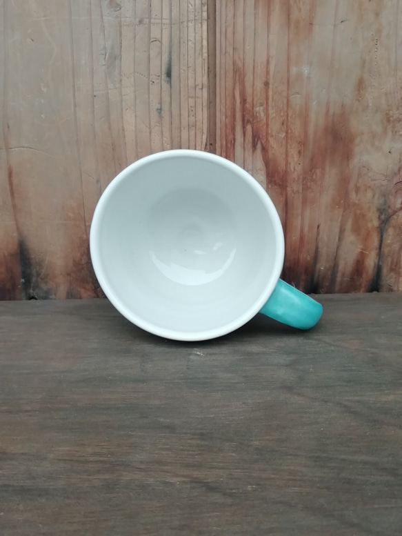 トルコブルーマットドット　マグカップ(丸形） 3枚目の画像