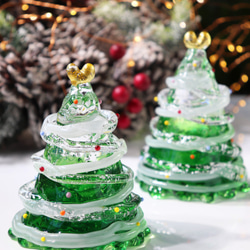 「ハートのクリスマスツリー(green)」贈り物 純金箔 テーブルコーディネートインテリア Xmas 北欧 上品 お飾り 9枚目の画像