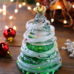 「ハートのクリスマスツリー(green)」贈り物 純金箔 テーブルコーディネートインテリア Xmas 北欧 上品 お飾り 3枚目の画像