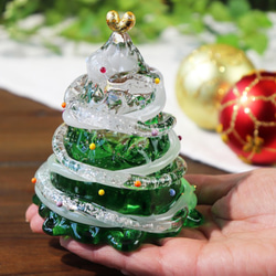 「ハートのクリスマスツリー(green)」贈り物 純金箔 テーブルコーディネートインテリア Xmas 北欧 上品 お飾り 4枚目の画像