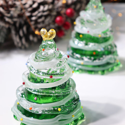 「ハートのクリスマスツリー(green)」贈り物 純金箔 テーブルコーディネートインテリア Xmas 北欧 上品 お飾り 7枚目の画像