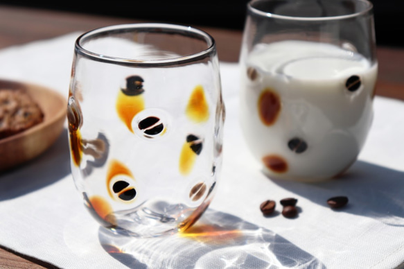 ナチュリラ掲載「コロンとしたコーヒー豆グラス」カフェタイム 可愛い贈り物 ベイクドカラー ナチュラル  coffee 6枚目の画像