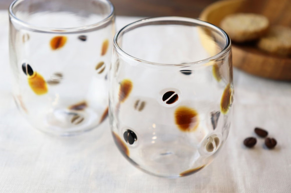 ナチュリラ掲載「コロンとしたコーヒー豆グラス」カフェタイム 可愛い贈り物 ベイクドカラー ナチュラル  coffee 11枚目の画像