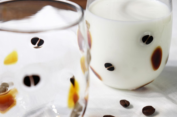ナチュリラ掲載「コロンとしたコーヒー豆グラス」カフェタイム 可愛い贈り物 ベイクドカラー ナチュラル  coffee 9枚目の画像