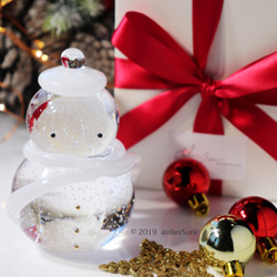 ぽかぽかスノーマン」スウェーデンクリスタルガラス テーブル