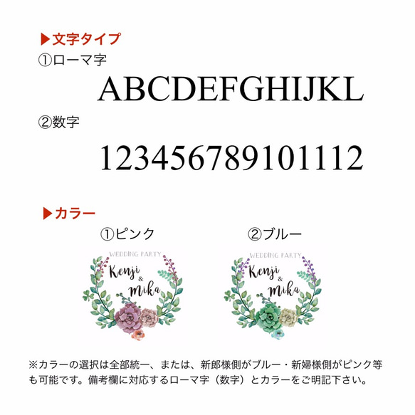 結婚式 テーブルナンバー12枚セット＊名入れ 3枚目の画像