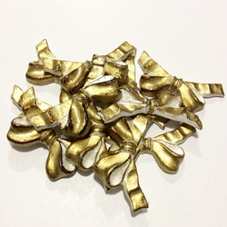 【送料無料】イタリア製リボンパーツ：ゴールド 3枚目の画像