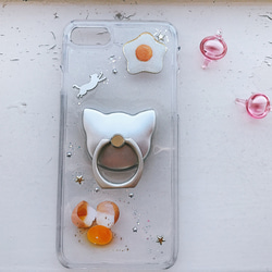 猫と目玉焼き♥ ハードケース ねこ iPhoneケース スマホケース 猫 スマホリング iPhone7 iPhone8 2枚目の画像