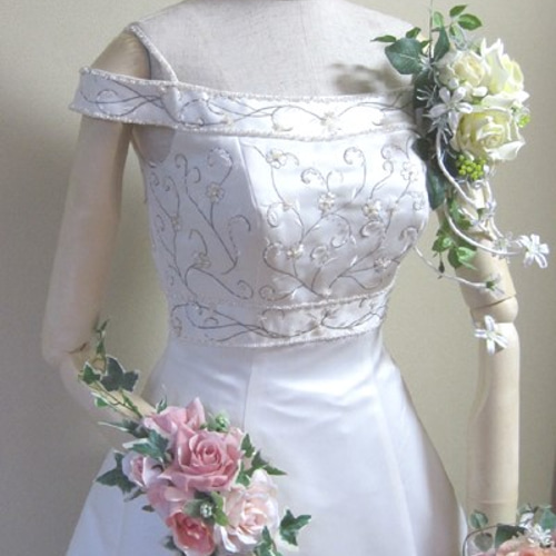 リストブーケ髪飾りセット♪リストレット♪アームレット♪ウェディング