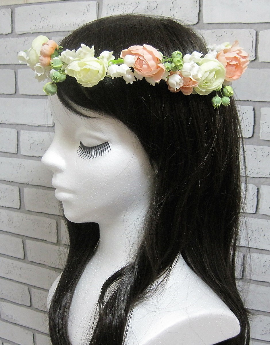 じゃすみん様ご確認用＊ピンクオレンジの花冠＊お花 夏に