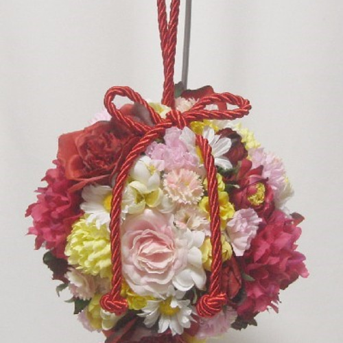 和装ブーケ。360度お花のボールブーケ。着物や和装ドレスに