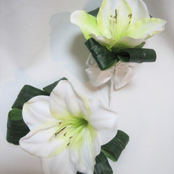 アマリリスのキャスケードブーケ♪ブートニア付き♪生花みたいに綺麗な造花です♪高品質なのに安い 10枚目の画像