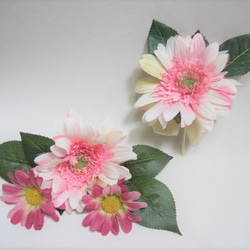 ガーベラのラウンドブーケ。高品質な造花使用♪ブートニア付き♪生花みたいに綺麗な造花です♪高品質なのに安い 10枚目の画像