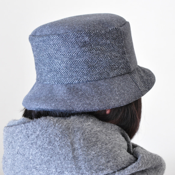 [SALE] Herringbone×Felt Hat 4枚目の画像