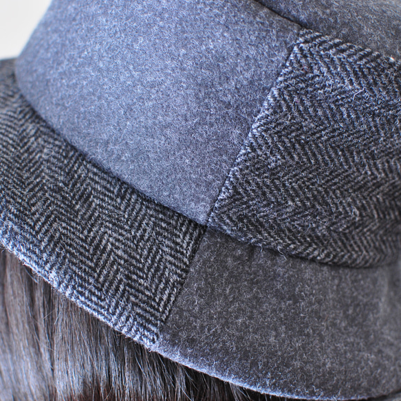 [SALE] Herringbone×Felt Hat 6枚目の画像